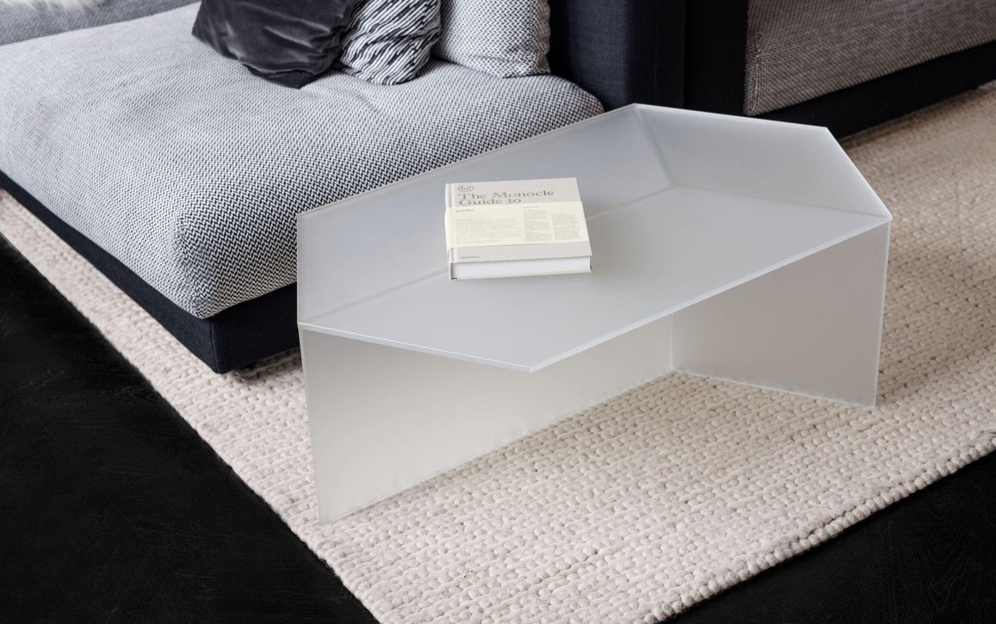 Satin Glass ''Isom Oblong'' Coffee Table, Sebastian Scherer