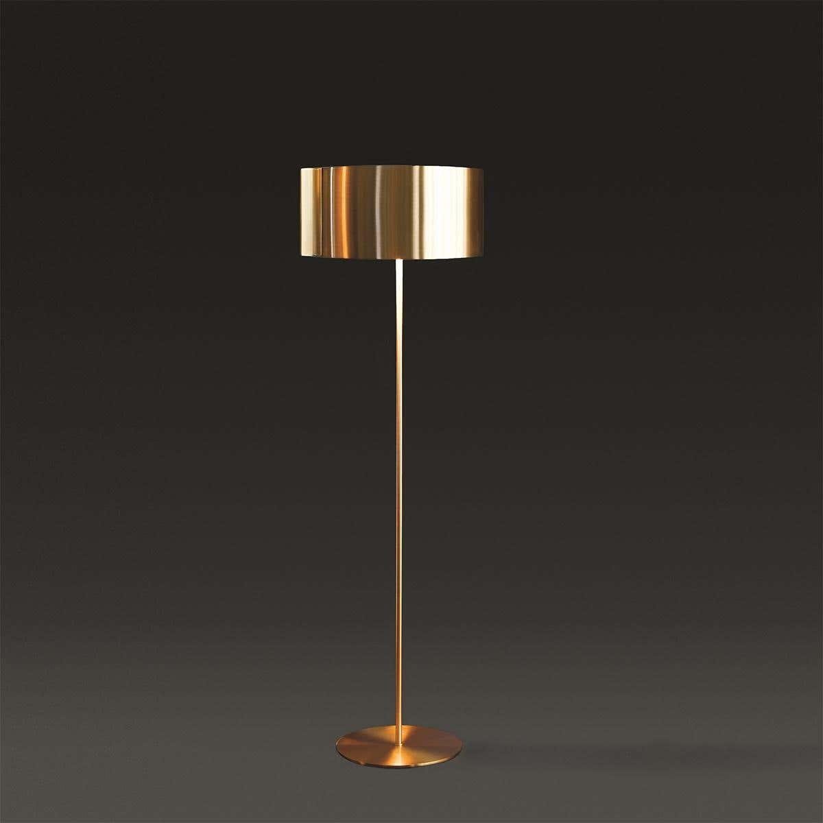 Satin Gold Edition Nendo Floor Lamp Switch from Oluce