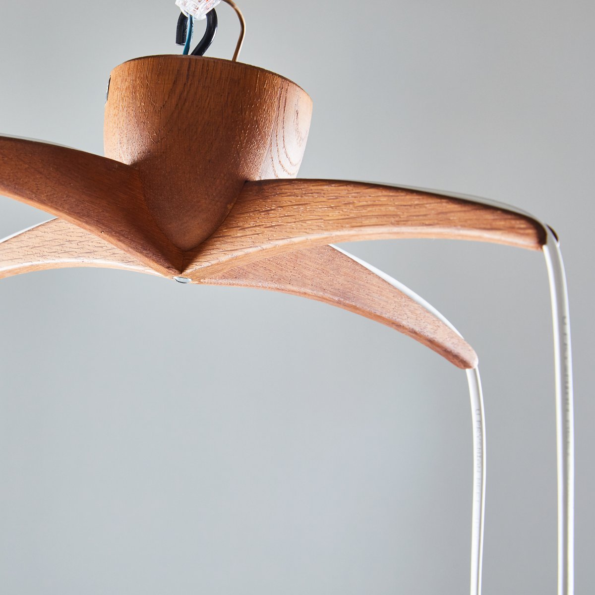 Satin Pendant with Teak Top by Uno & Östen Kristiansson for Luxus, 1960s