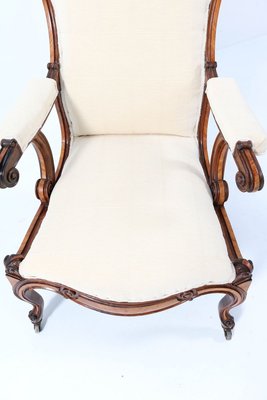 Satinwood Victorian High Back Armchair or Voltaire Chair, 1860s-MY-824019