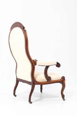 Satinwood Victorian High Back Armchair or Voltaire Chair, 1860s-MY-824019