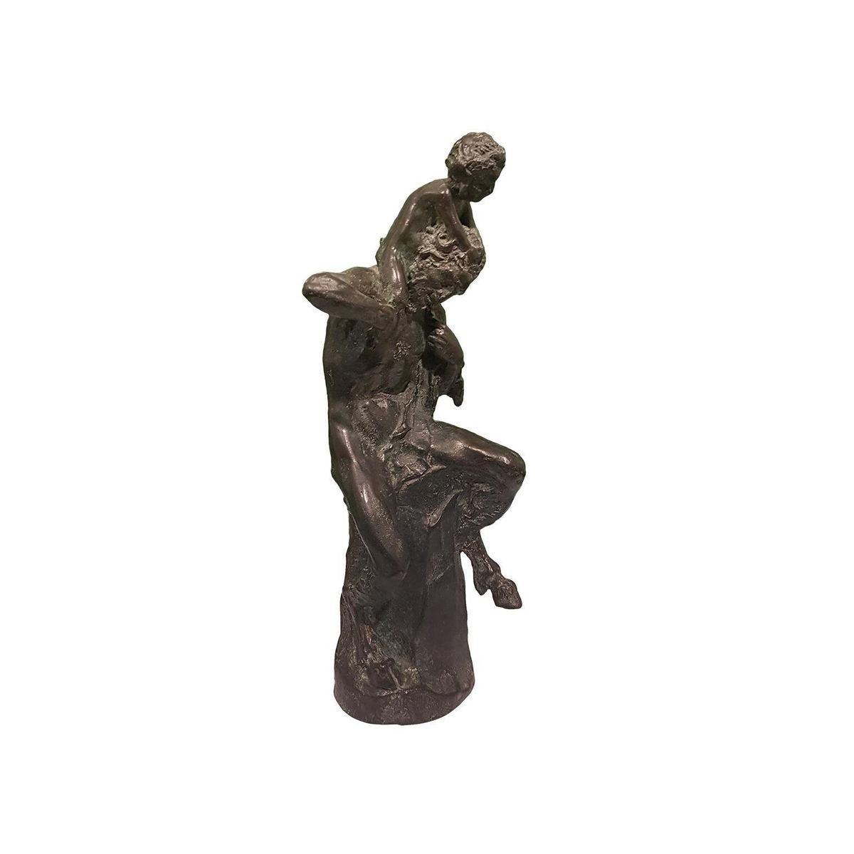 Satyr with Young Faun on his Shoulders - Bronze Sculpture by Aurelio Mistruzzi 1930