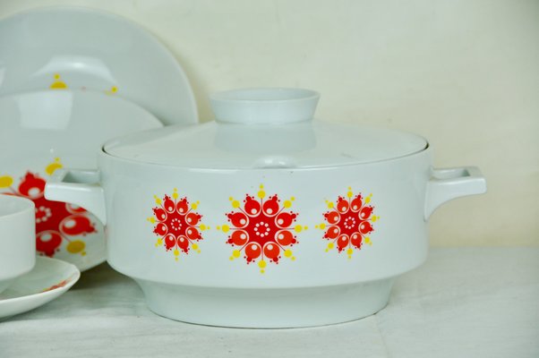 Sauceboat, Gravy Boat, and Bavarian Dishes Set, 1970s, Set of 6-ROJ-625509