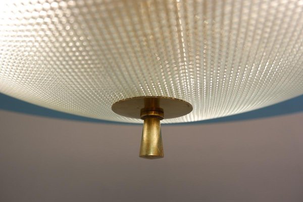 Saucer Shaped Chandelier in the Style Fontana Arte, Italy, 1960s-FGA-923241