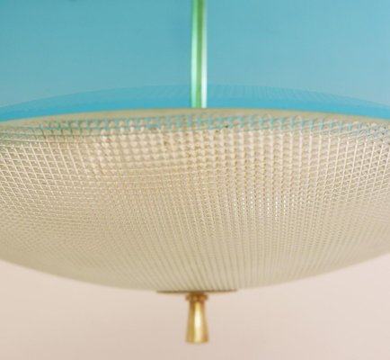 Saucer Shaped Chandelier in the Style Fontana Arte, Italy, 1960s-FGA-923241