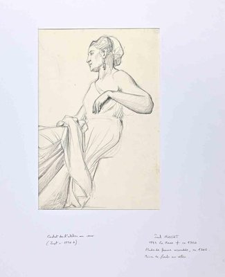 Saul Milliet, Woman, Original Pencil Drawing, 20th Century-ZCI-1389134