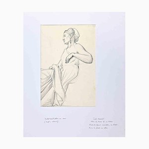 Saul Milliet, Woman, Original Pencil Drawing, 20th Century-ZCI-1389134