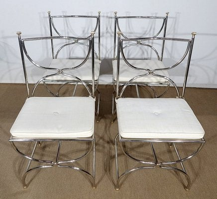 Savonarole Model Table and 4 Chairs Set from Maison Jansen, 1960s, Set of 5-RVK-1311074