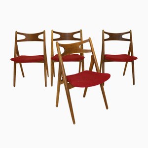 Sawbuck Ch29 Teak Chairs by Hans J. Wegner for Carl Hansen & Son, 1960, Set of 4-GEK-925616