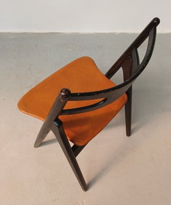 Sawbuck Chair in Original Leather by Hans J. Wegner for Carl Hansen & Søn, 1950s-VVO-1725232