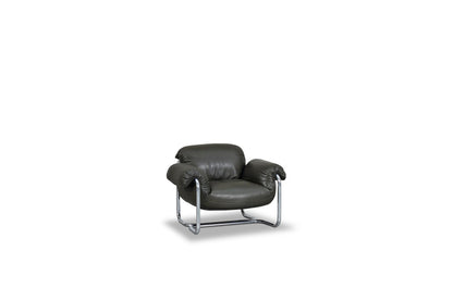 Baxter SO GOOD Armchair — Studiopepe design · 크롬 튜브형 메탈 프레임과 가죽 시트