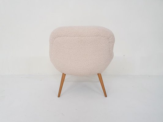 Scandinanvian Modern Lounge Chair in Boucle, Denmark, 1960s-ZO-1297764