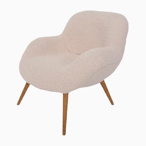 Scandinanvian Modern Lounge Chair in Boucle, Denmark, 1960s-ZO-1297764