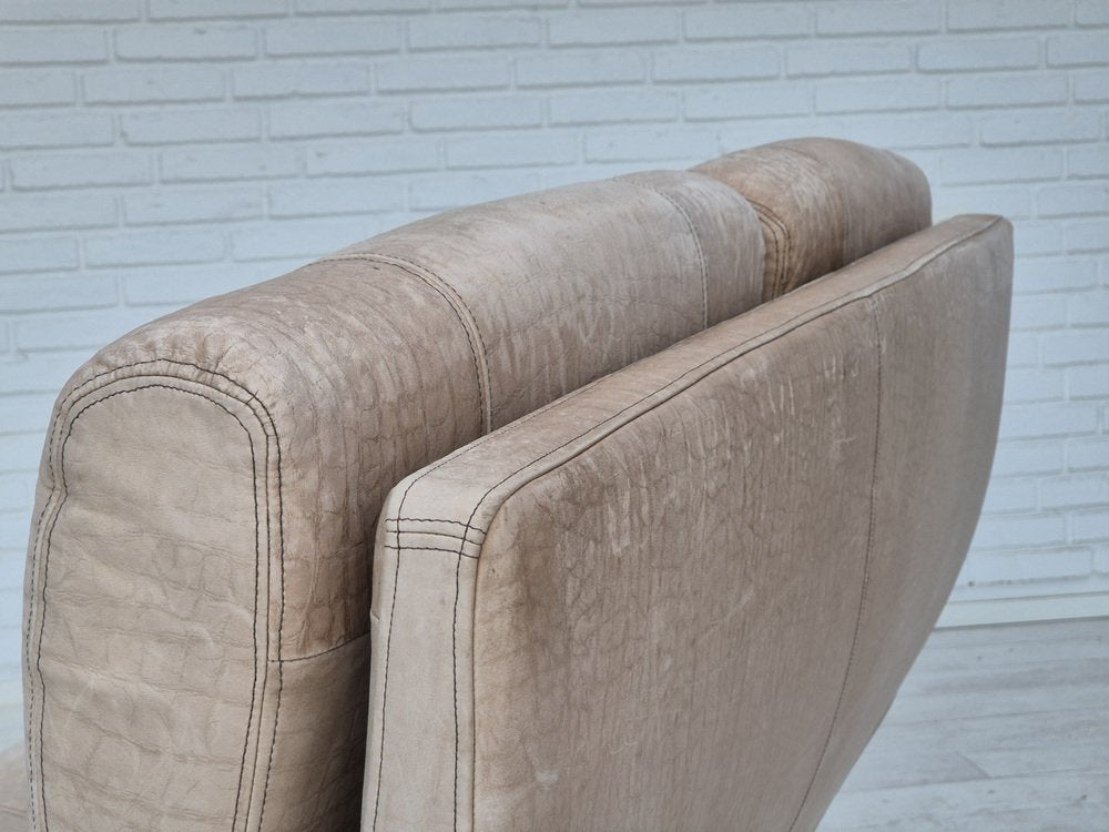 Scandinavian 2 Seater Sofa in Leather, 1970s