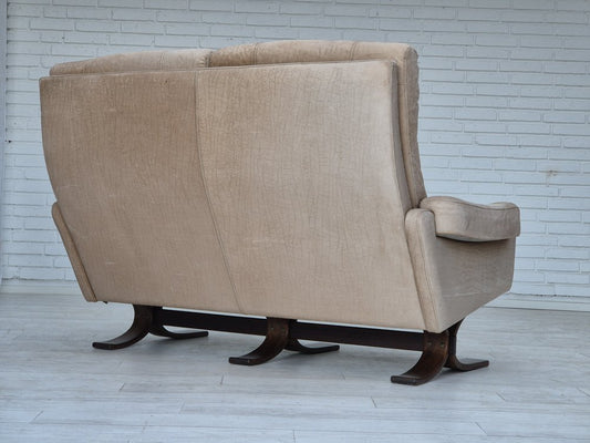 Scandinavian 2 Seater Sofa in Leather, 1970s