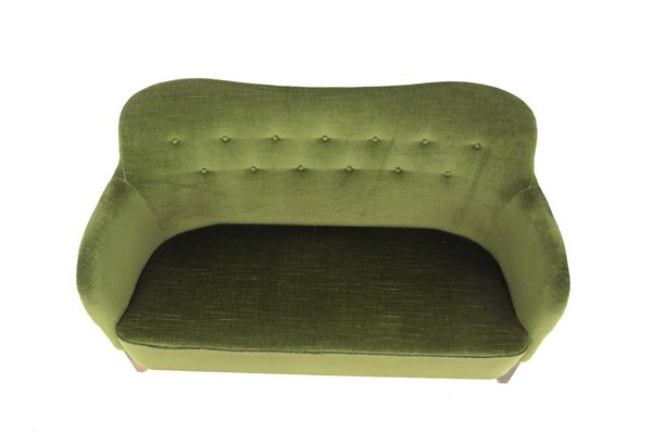 Scandinavian 3-Seater Velvet Sofa, Sweden, 1960s-GEK-1738623