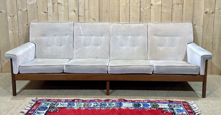 Scandinavian 4-Seater Sofa in Teak, 1970s-QYF-2023656