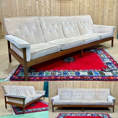 Scandinavian 4-Seater Sofa in Teak, 1970s-QYF-2023656