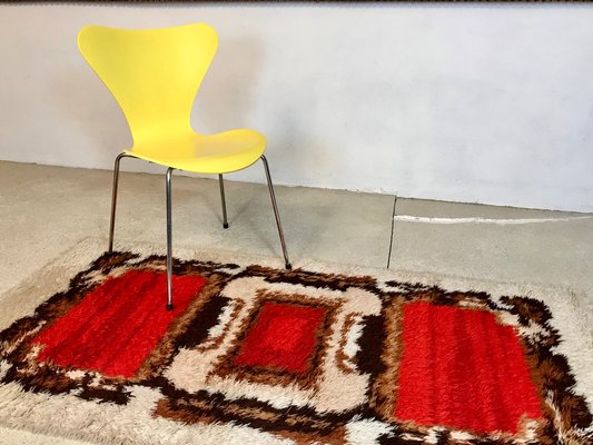 Scandinavian Abstract Graphic Wall or Floor Wool Rug, 1960s-JP-948816