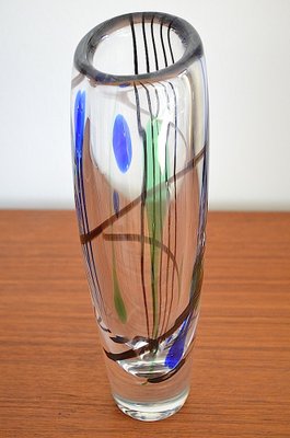 Scandinavian Abstracta Glass Vase by Vicke Lindstrand for Kosta, 1960s-OV-1007336