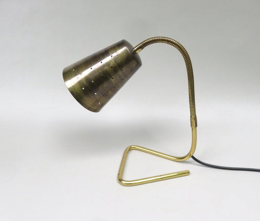 Scandinavian Adjustable Brass Table Lamp, 1950s