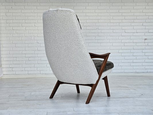 Scandinavian Armchair in Leather & Teak, 1960s-TMW-1791470