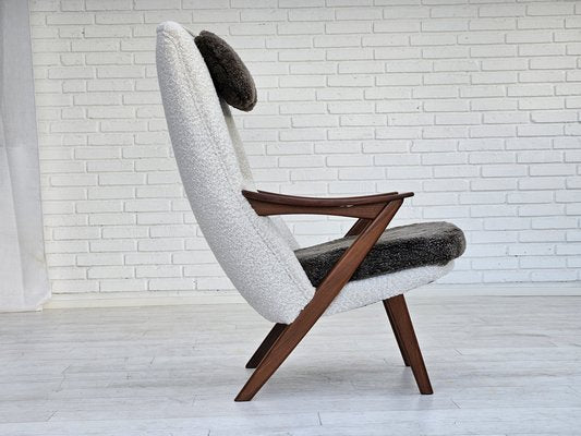 Scandinavian Armchair in Leather & Teak, 1960s-TMW-1791470