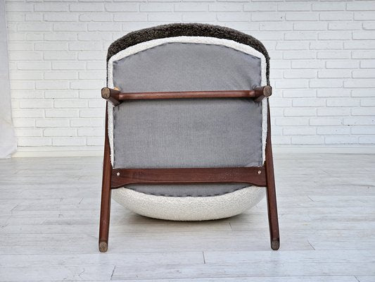 Scandinavian Armchair in Leather & Teak, 1960s-TMW-1791470