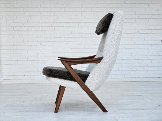 Scandinavian Armchair in Leather & Teak, 1960s-TMW-1791470