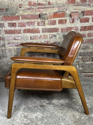 Scandinavian Armchairs in Rubber and Leather, 1990s, Set of 2-RWZ-1804679