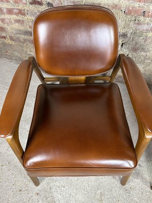 Scandinavian Armchairs in Rubber and Leather, 1990s, Set of 2-RWZ-1804679