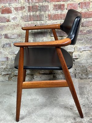 Scandinavian Armchairs in Teak and Skai attributed to Erik Kirkegaard for Høng Stolefabrik, 1960s, Set of 2-RWZ-2028235