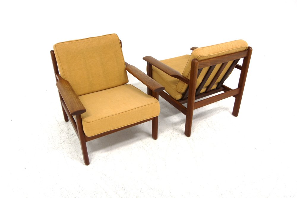 Scandinavian Armchairs in Teak by Poul M. Volther for Gemla Möbler, Sweden, 1960s, Set of 2