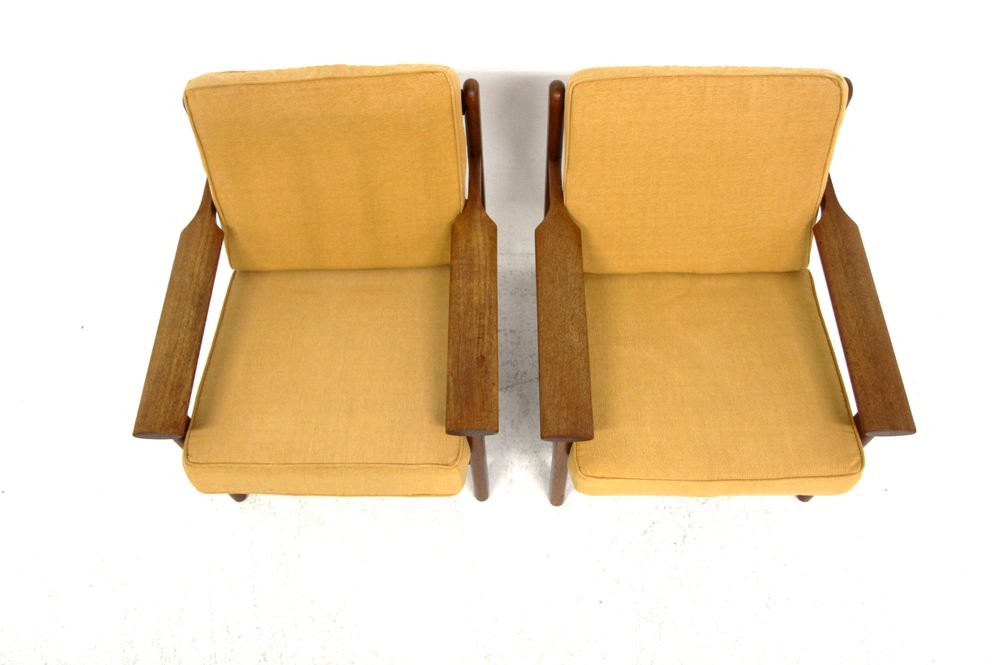 Scandinavian Armchairs in Teak by Poul M. Volther for Gemla Möbler, Sweden, 1960s, Set of 2