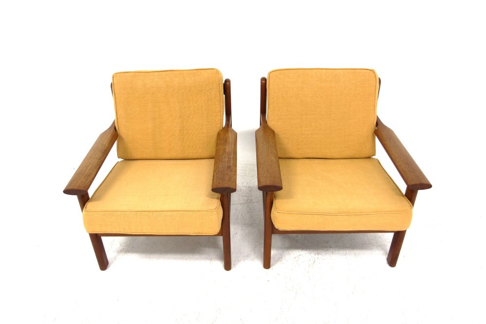 Scandinavian Armchairs in Teak by Poul M. Volther for Gemla Möbler, Sweden, 1960s, Set of 2