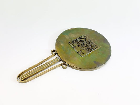 Scandinavian Art Deco Hand Mirror by Carl-Einar Borgström for Ystad-Metall