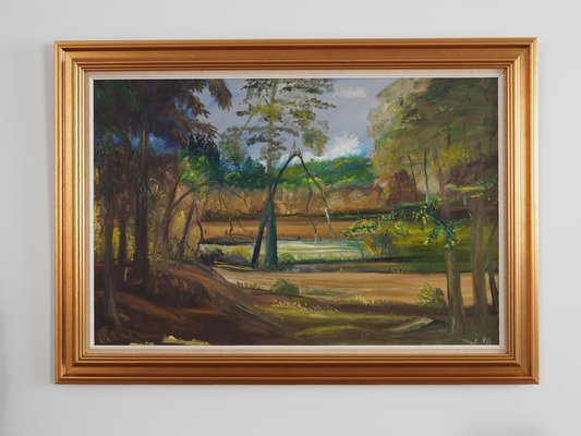 Scandinavian Artist, The Broken Tree, 1970s, Oil on Canvas, Framed-VND-1748855