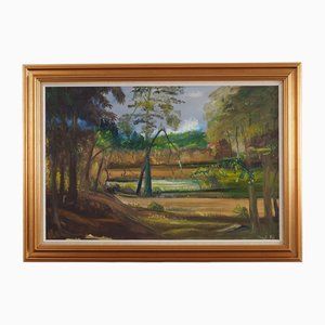 Scandinavian Artist, The Broken Tree, 1970s, Oil on Canvas, Framed-VND-1748855