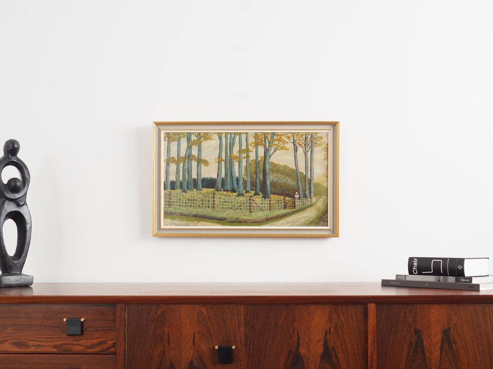 Scandinavian Artist, The Road to the Forest, 1960s, Oil on Canvas, Framed