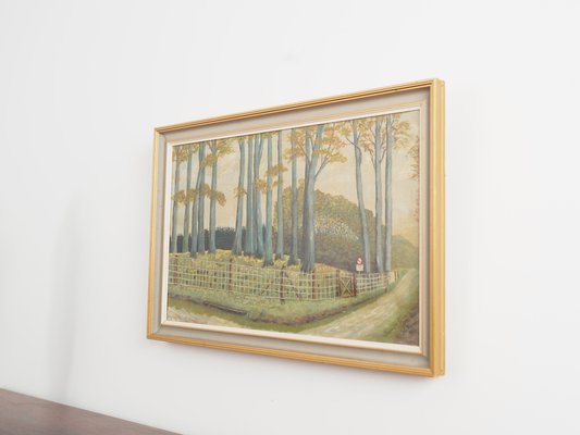 Scandinavian Artist, The Road to the Forest, 1960s, Oil on Canvas, Framed-VND-1765835