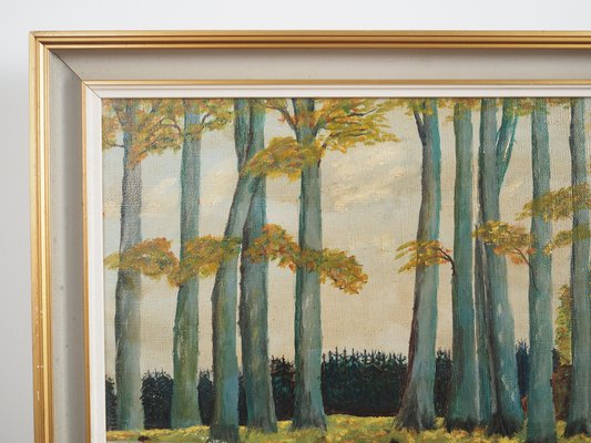 Scandinavian Artist, The Road to the Forest, 1960s, Oil on Canvas, Framed-VND-1765835