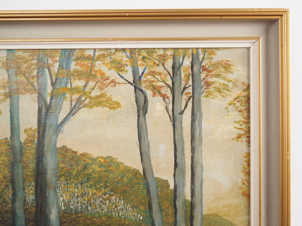 Scandinavian Artist, The Road to the Forest, 1960s, Oil on Canvas, Framed