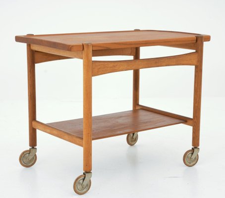 Scandinavian Bar Cart in Teak and Oak attributed to Hans J. Wegner, 1950s-FM-1772838