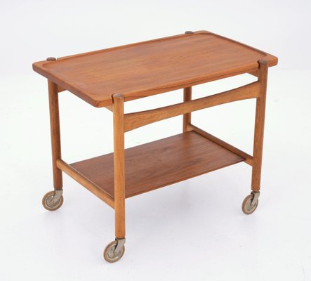 Scandinavian Bar Cart in Teak and Oak attributed to Hans J. Wegner, 1950s-FM-1772838