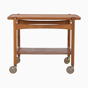 Scandinavian Bar Cart in Teak and Oak attributed to Hans J. Wegner, 1950s-FM-1772838