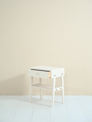 Scandinavian Bedside Table in Painted White, 1960s-QWP-1736948