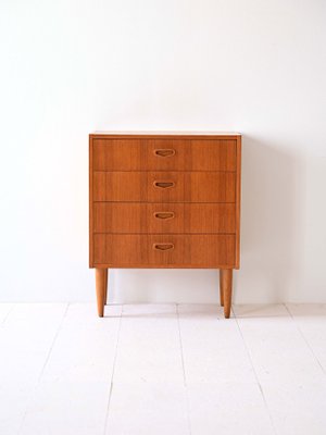 Scandinavian Bedside Table with Drawers, 1960s-QWP-2034942