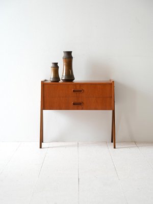 Scandinavian Bedside Table with Drawers, 1960s-QWP-2042026