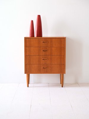 Scandinavian Bedside Table with Drawers, 1960s-QWP-2034942