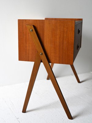 Scandinavian Bedside Table with Drawers, 1960s-QWP-2042026